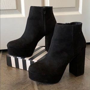 Brand New Black Platform Booties Dividend H&M 8